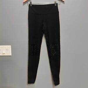 Vicinity Black High-Rise Moto Leggings with Studded Knees - Size XS